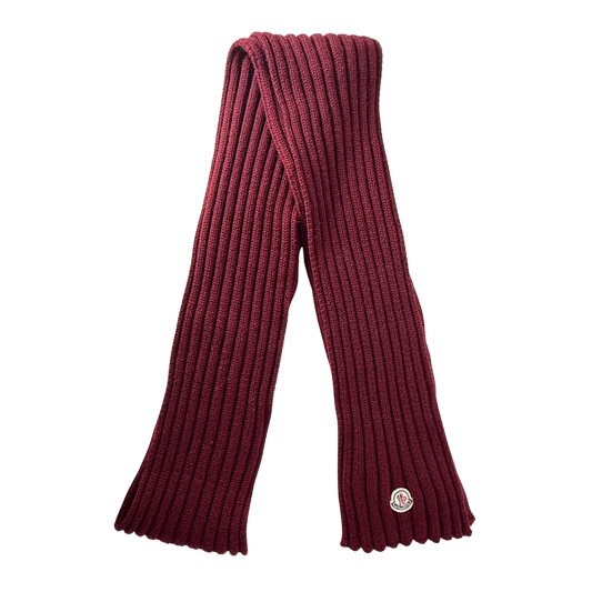 Moncler gerippter Strickschal aus Wolle Weinrot / sehr gut