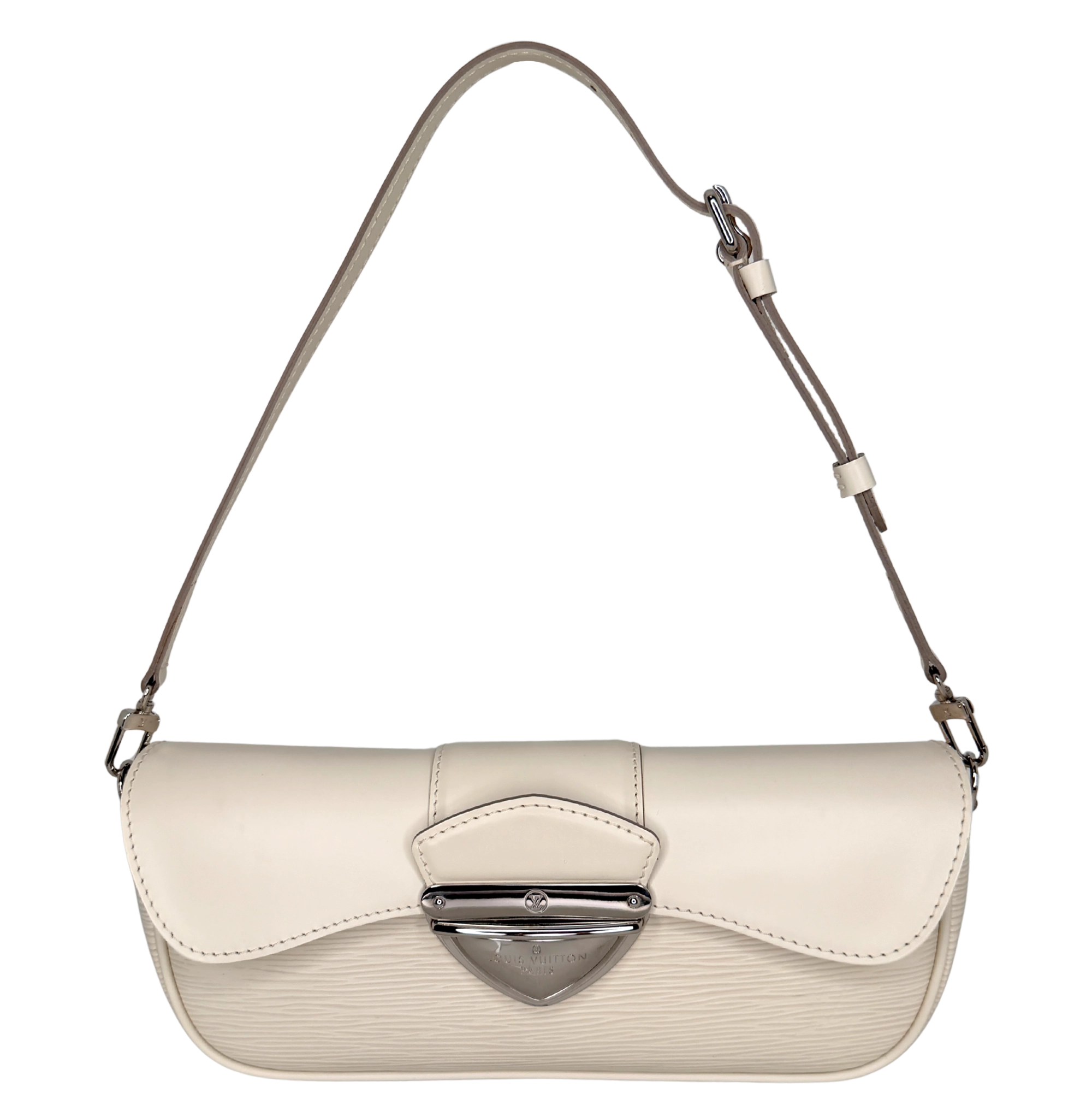 Louis Vuitton Montaigne Clutch Epi Leder creme / neuwertig Louis Vuitton
