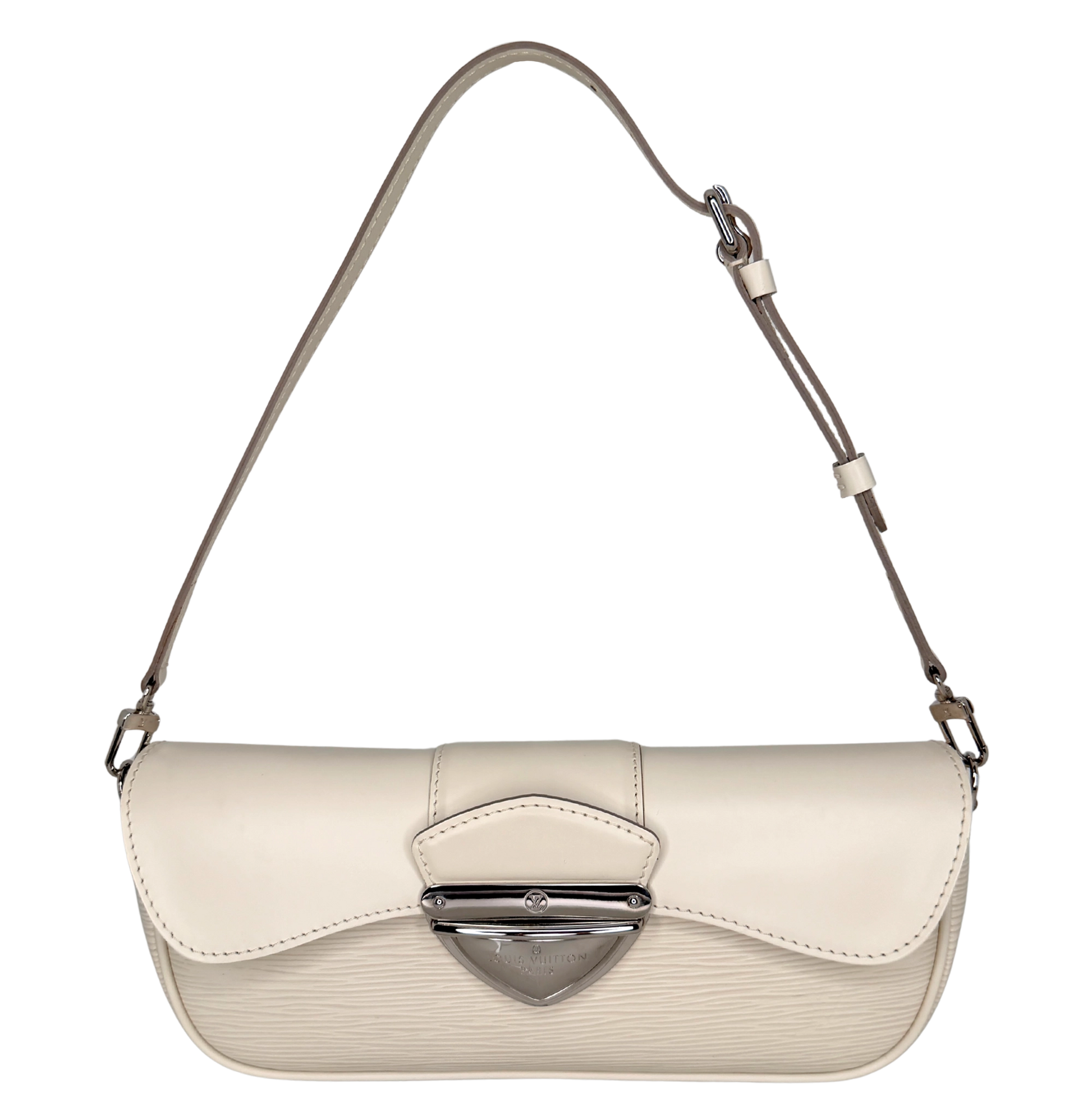 Louis Vuitton Montaigne Clutch Epi Leder creme / neuwertig Louis Vuitton