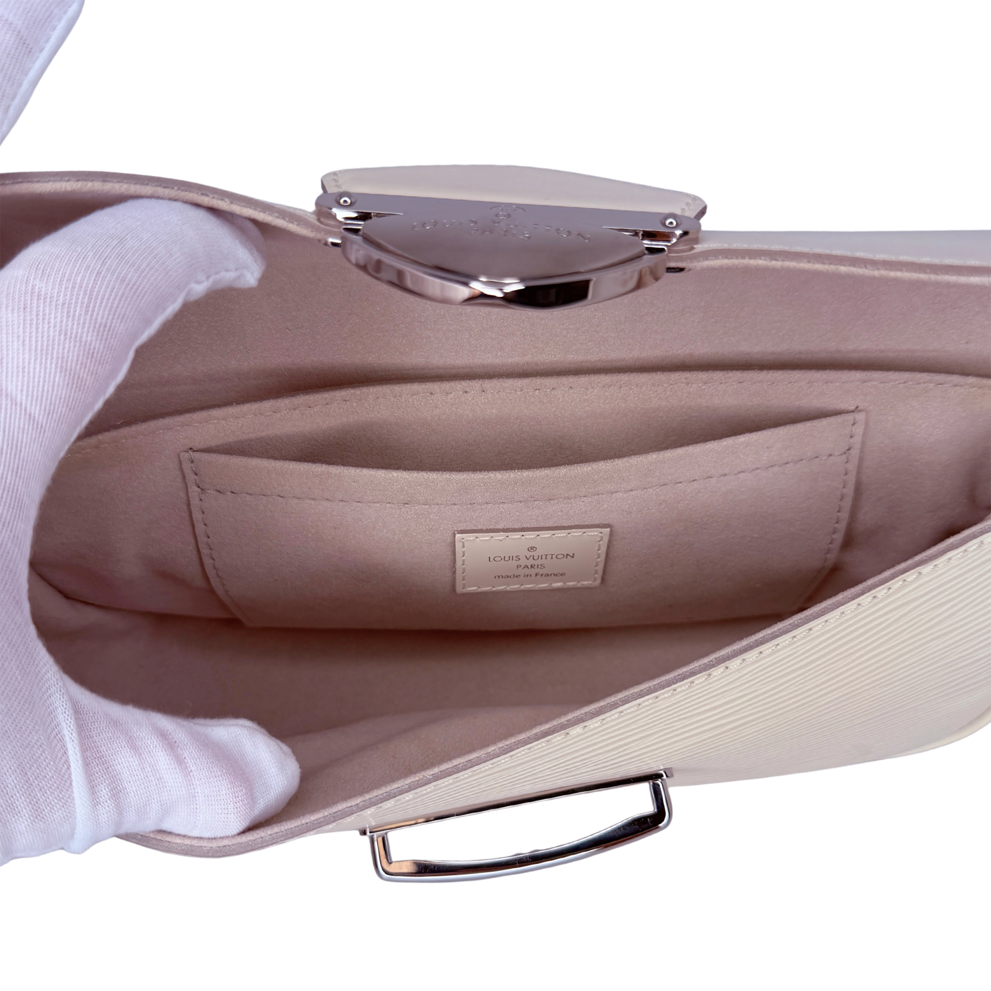 Louis Vuitton Montaigne Clutch Epi Leder creme / neuwertig Louis Vuitton