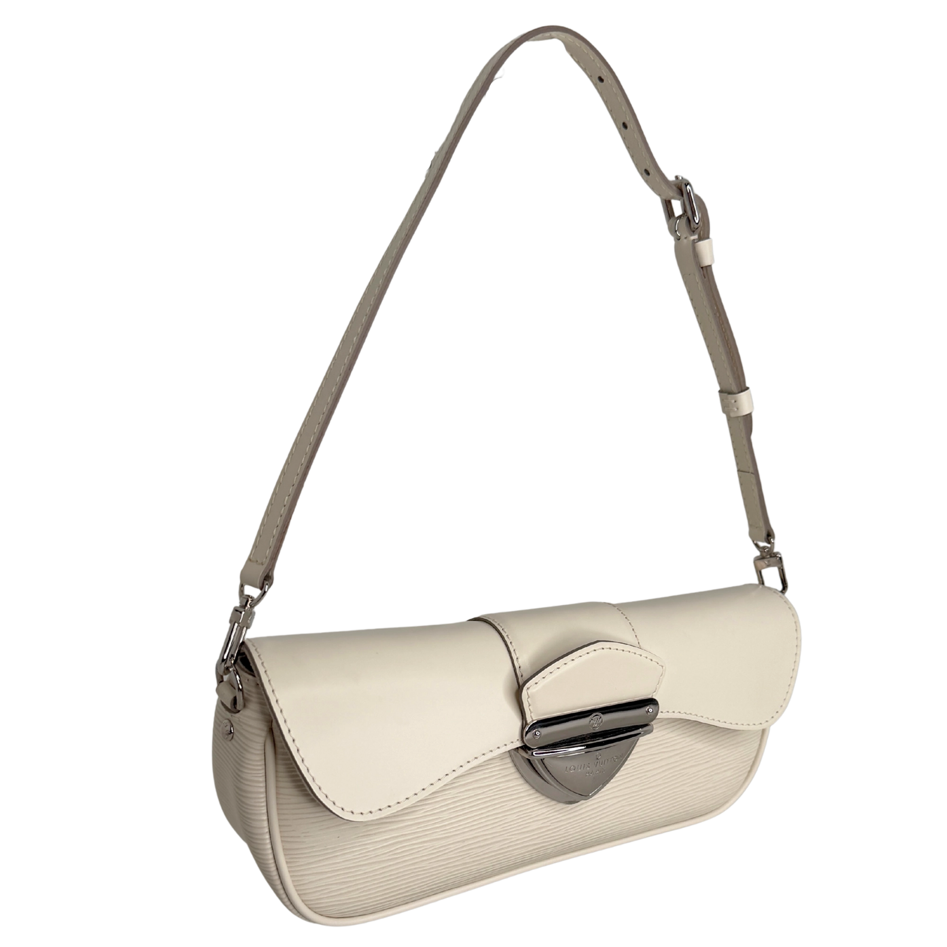 Louis Vuitton Montaigne Clutch Epi Leder creme / neuwertig Louis Vuitton