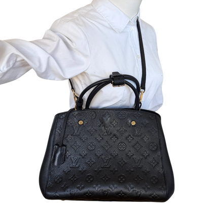 Louis Vuitton Montaigne BB Monogram Empreinte Schwarz / sehr gut Louis Vuitton
