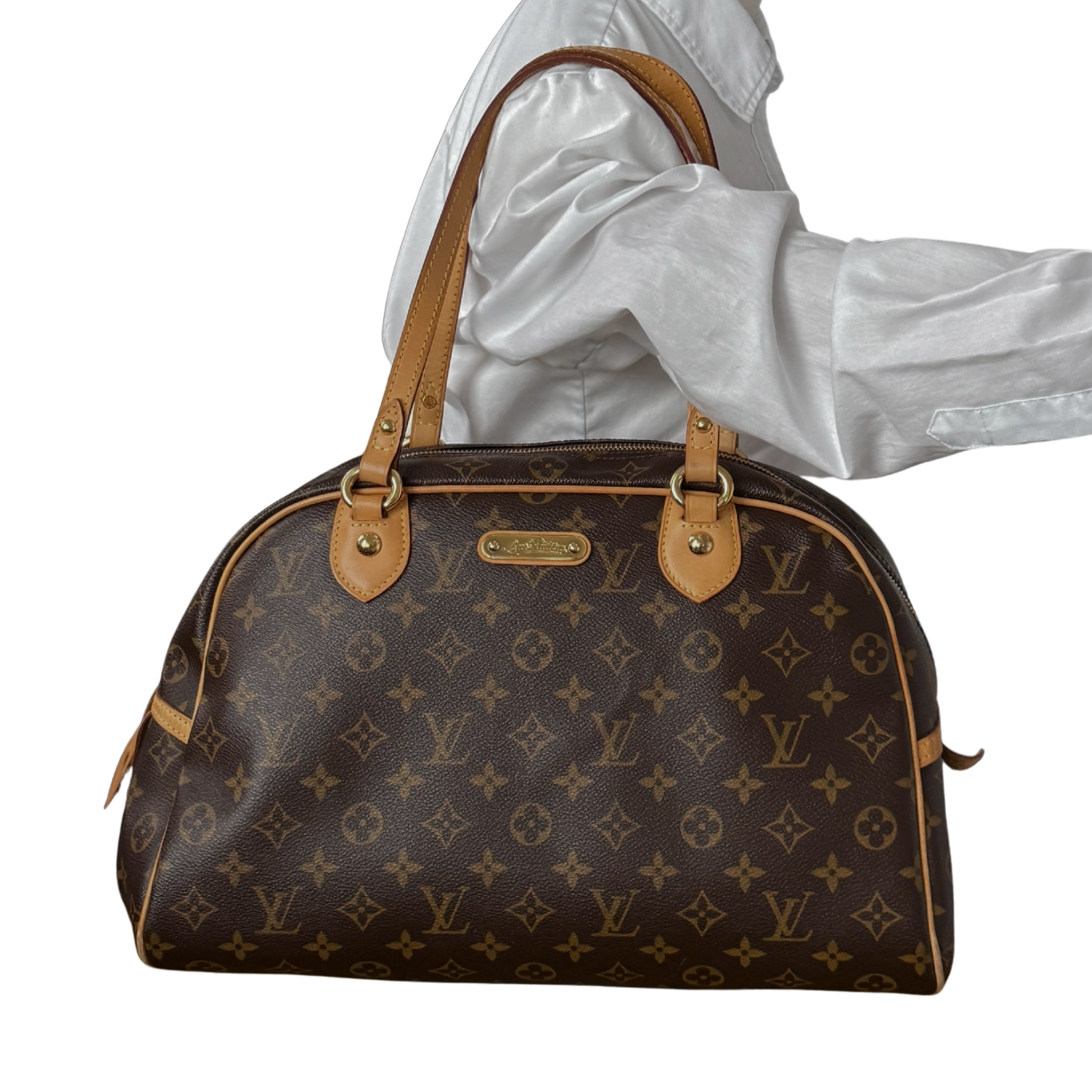 Louis Vuitton Montorgueil GM Schultertasche M95566 Braun / gut Louis Vuitton