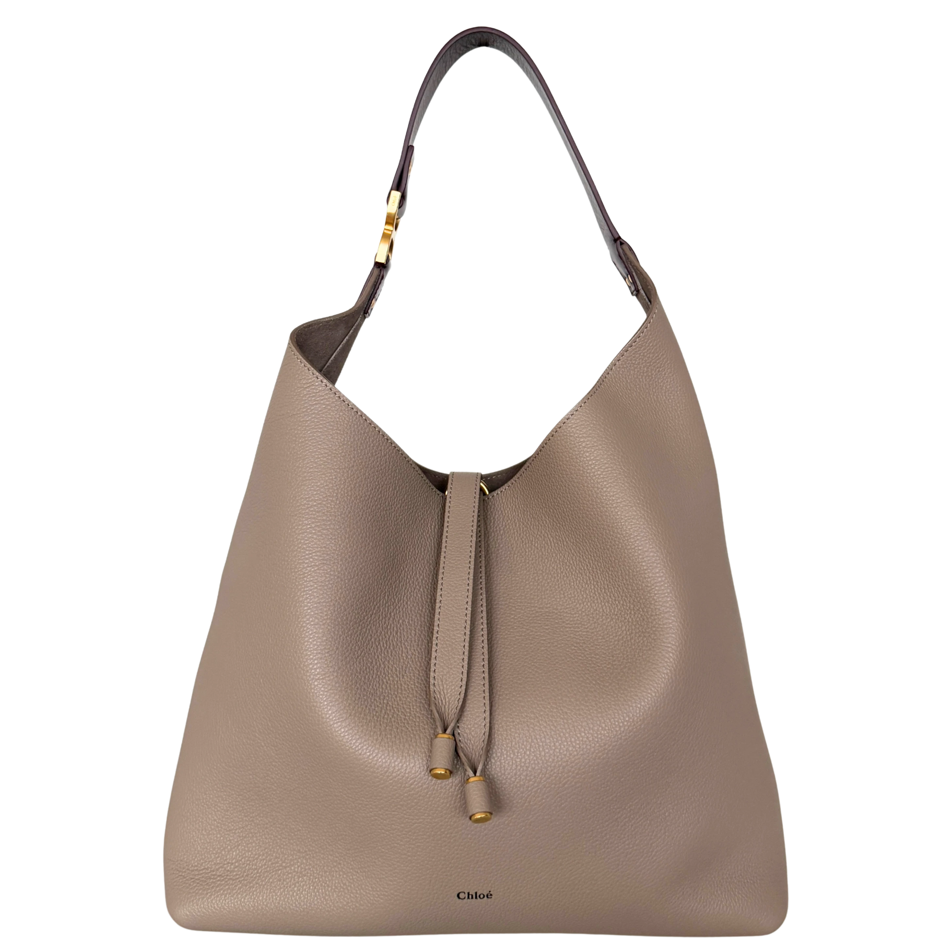 Chloé Marcie Hobo Bag aus genarbtem Leder Motty Grey / neuwertig Echtheitscheck