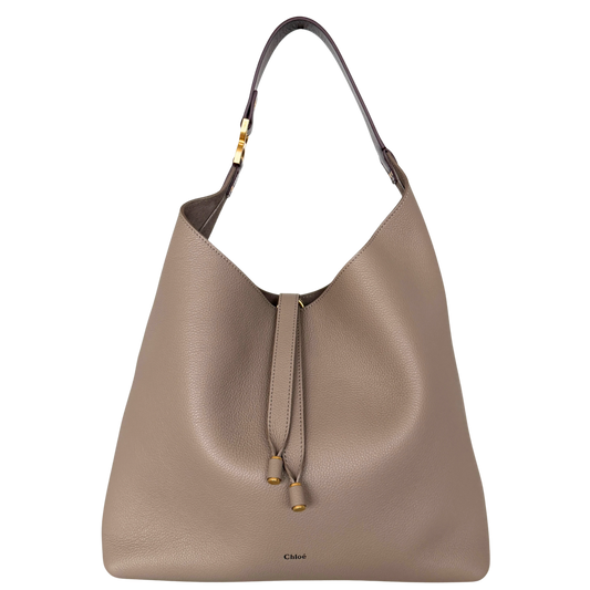 Chloé Marcie Hobo Bag aus genarbtem Leder Motty Grey / neuwertig Echtheitscheck