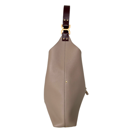 Chloé Marcie Hobo Bag aus genarbtem Leder Motty Grey / neuwertig Echtheitscheck