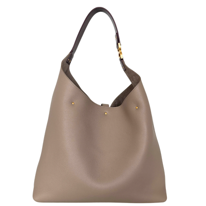 Chloé Marcie Hobo Bag aus genarbtem Leder Motty Grey / neuwertig Echtheitscheck