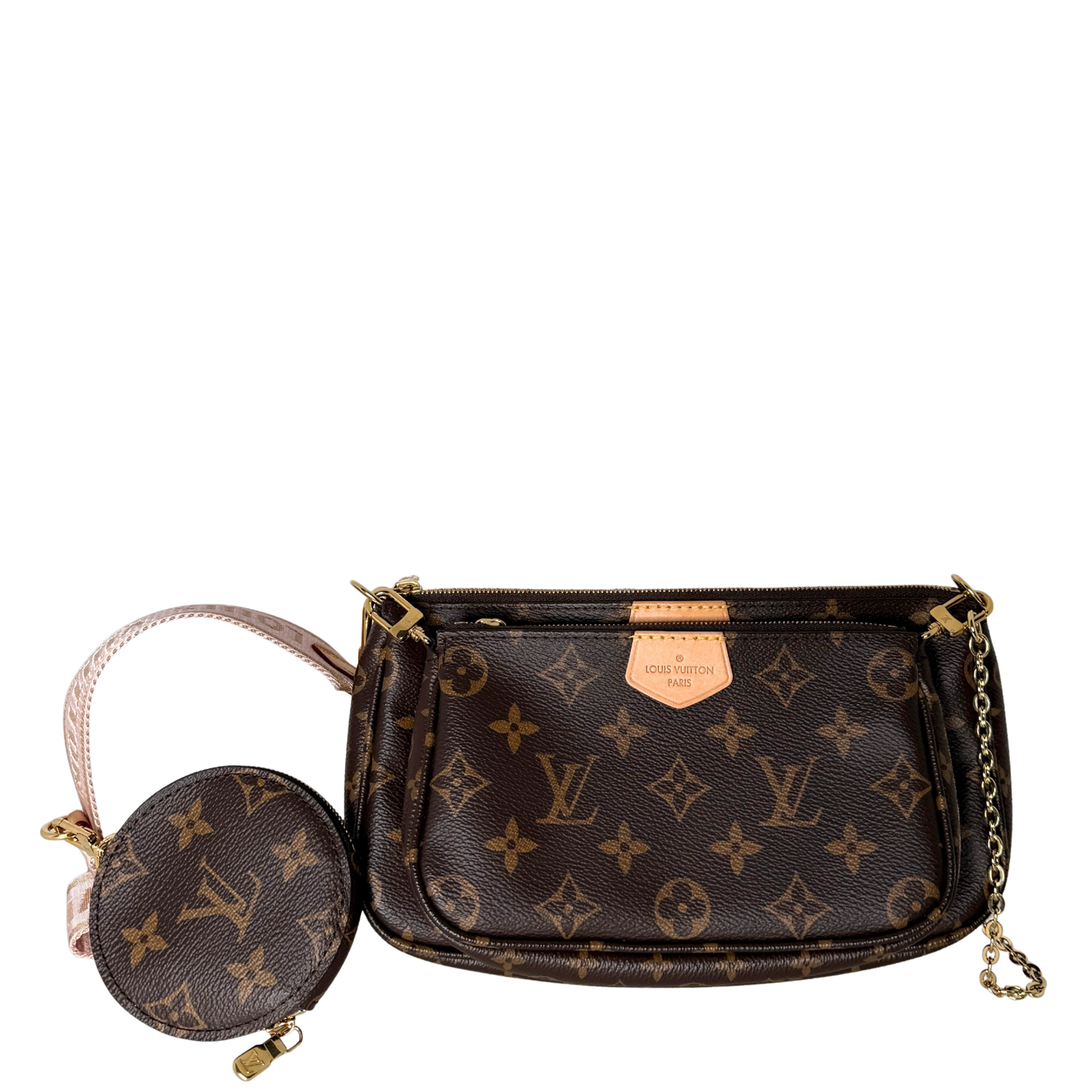 Louis Vuitton Multi Pochette Accessoires Braun Rose Clair Fullset / neuwertig Louis Vuitton