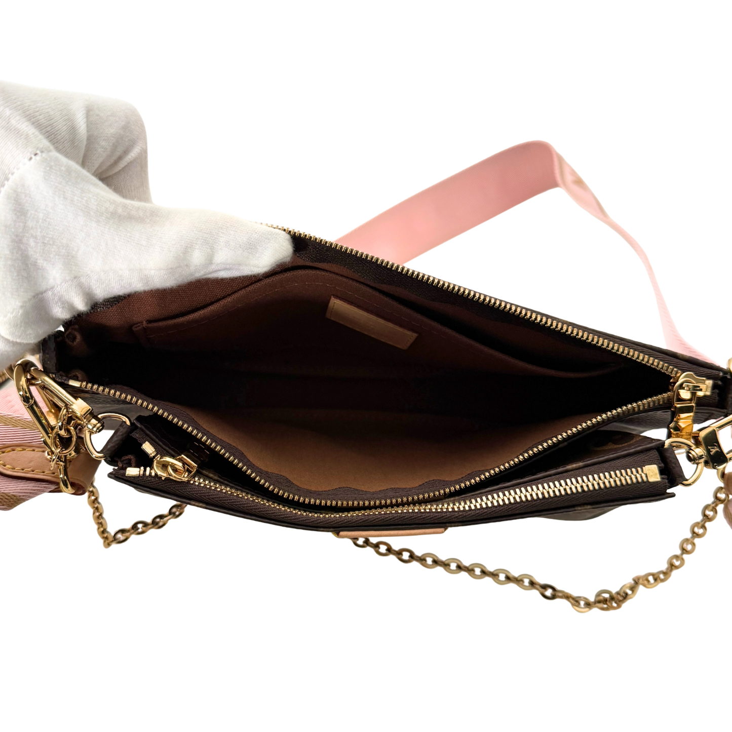 Louis Vuitton Multi Pochette Accessoires Braun Rose Clair Fullset / neuwertig Louis Vuitton