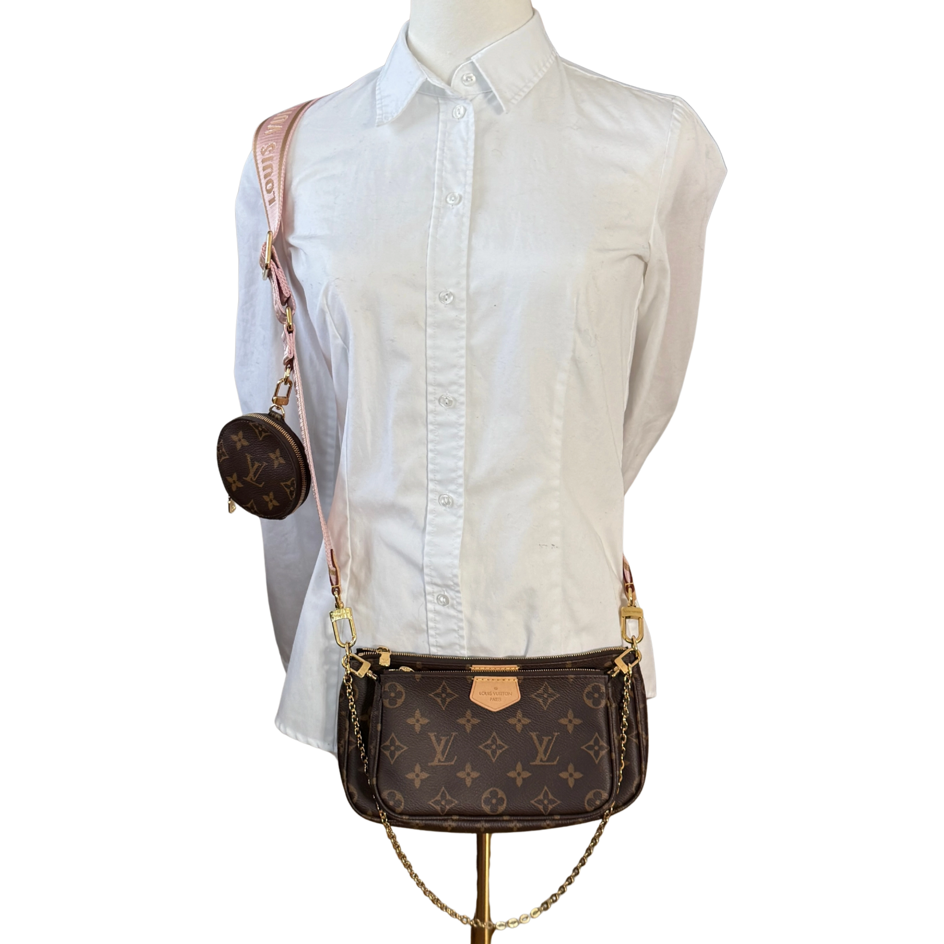 Louis Vuitton Multi Pochette Accessoires Braun Rose Clair Fullset / neuwertig Louis Vuitton