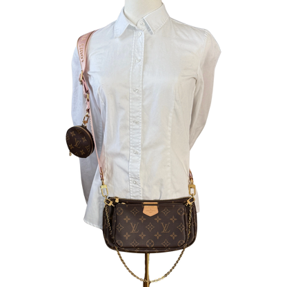 Louis Vuitton Multi Pochette Accessoires Braun Rose Clair Fullset / neuwertig Louis Vuitton