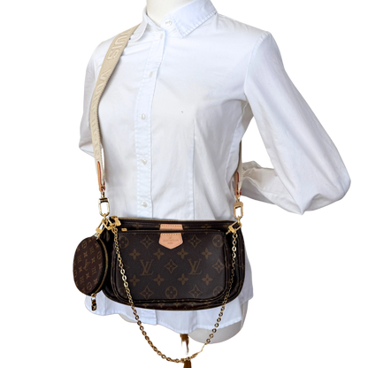 Louis Vuitton Multi Pochette Accessoires Monogram Canvas Braun / sehr gut Louis Vuitton