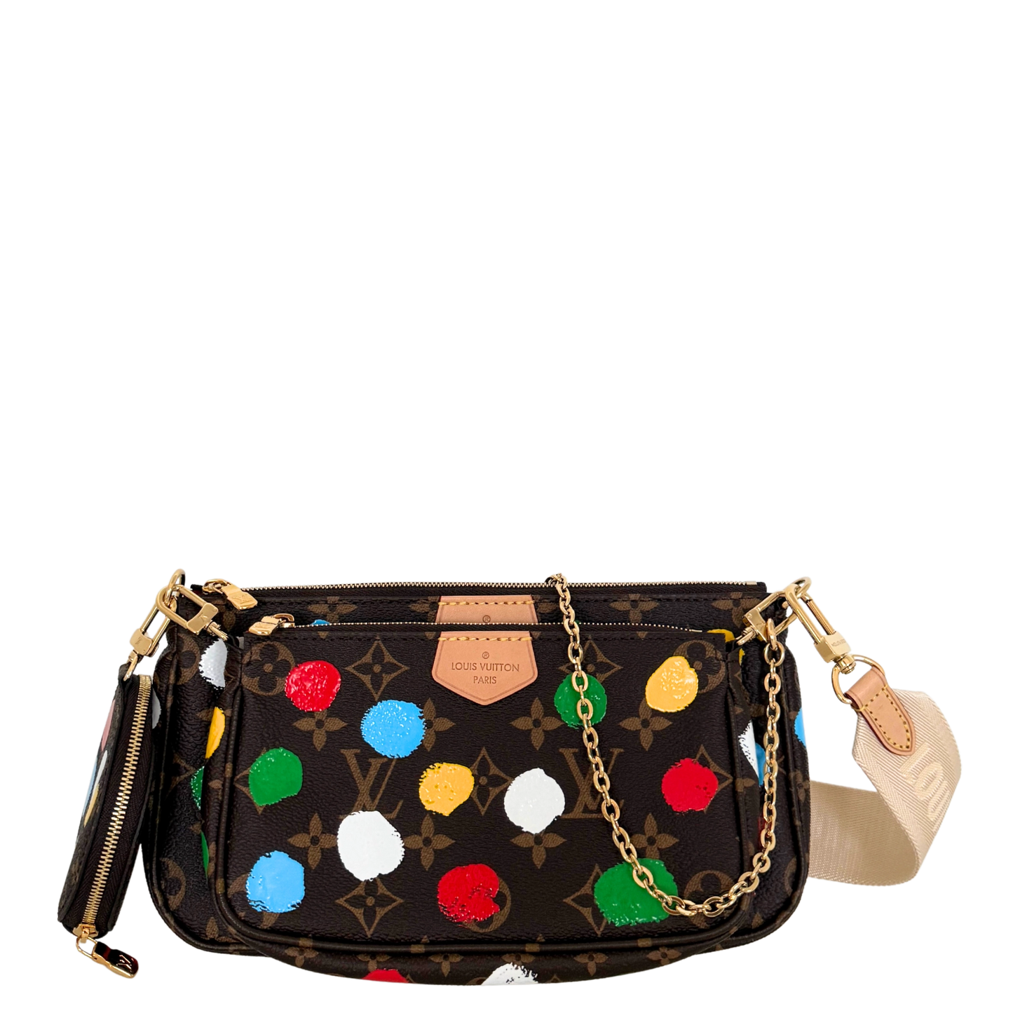 Louis Vuitton x Yayoi Kusama Multi Pochette Accessoires Monogram Dots Bunt / neuwertig Louis Vuitton