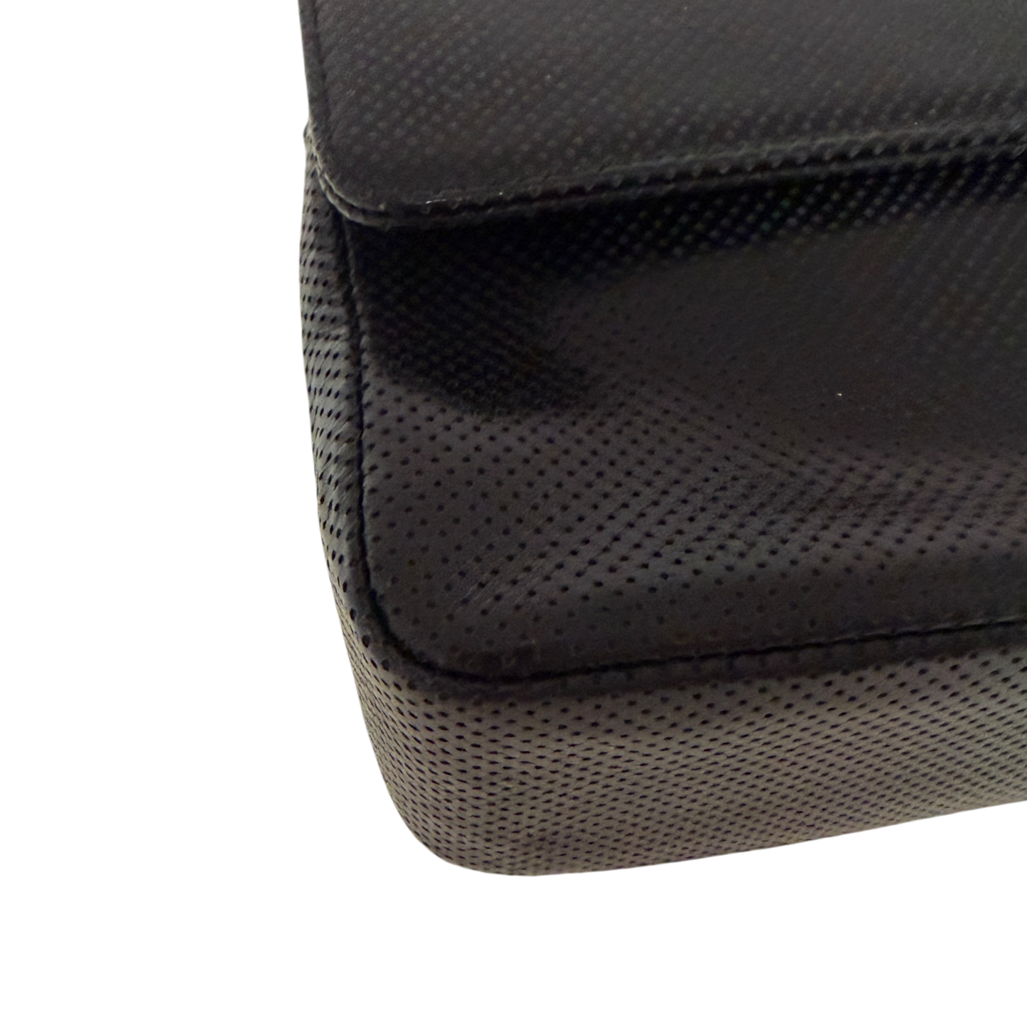 Chanel Single Flap Bag Medium Lammleder perforiert  Schwarz/Weiß / sehr gut Chanel