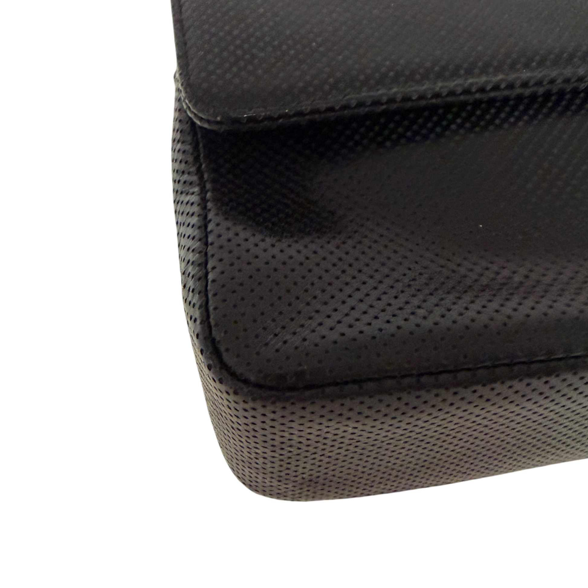 Chanel Single Flap Bag Medium Lammleder perforiert  Schwarz/Weiß / sehr gut Chanel