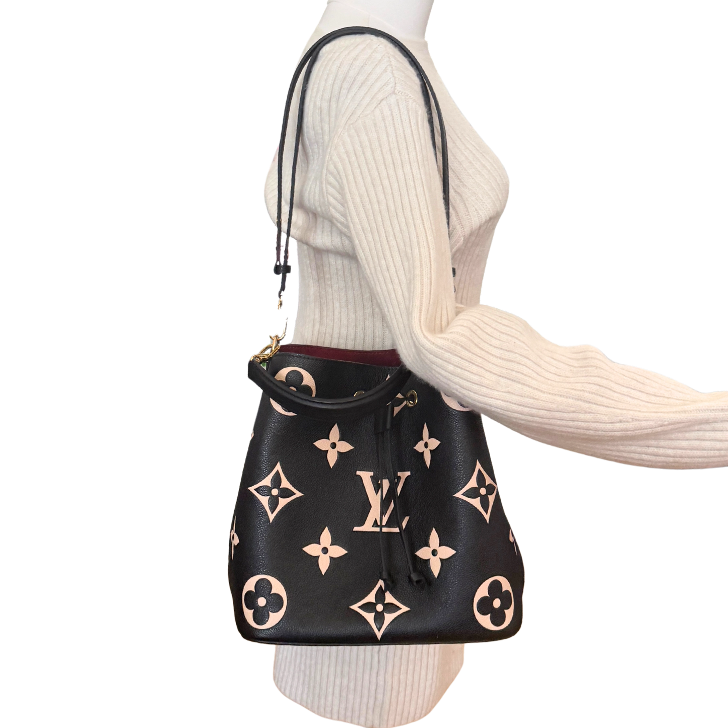 Louis Vuitton NéoNoé MM Monogram Empreinte Bicolor M45497 Schwarz / neuwertig Louis Vuitton