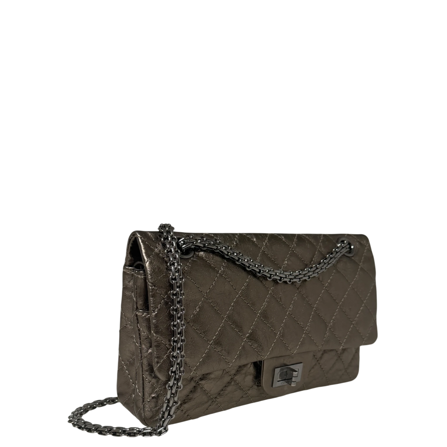 Chanel 2.55 Reissue 224 Classic Double Flap Bag Metallic Bronze / sehr gut Chanel