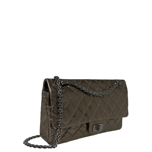 Chanel 2.55 Reissue 224 Classic Double Flap Bag Metallic Bronze / sehr gut Chanel