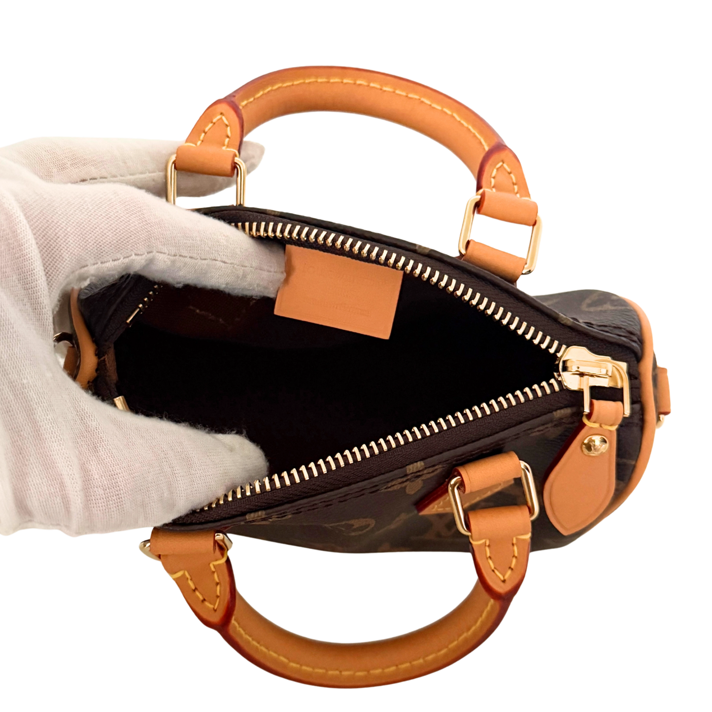 Louis Vuitton Nano Speedy Monogram Canvas Braun / neuwertig Louis Vuitton