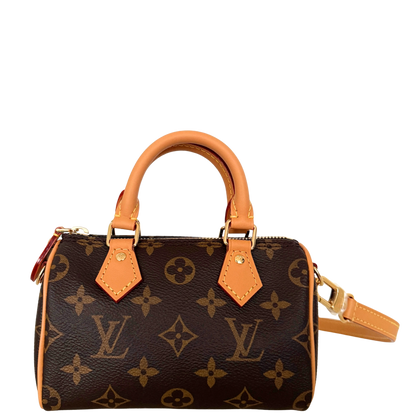 Louis Vuitton Nano Speedy Monogram Canvas Braun / neuwertig Louis Vuitton