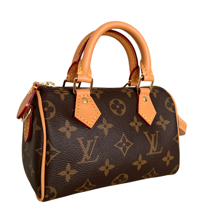 Louis Vuitton Nano Speedy Monogram Canvas Braun / neuwertig Louis Vuitton