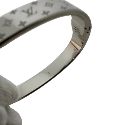 Louis Vuitton Nanogram Cuff Bracelet M00249 Silber Größe S Louis Vuitton