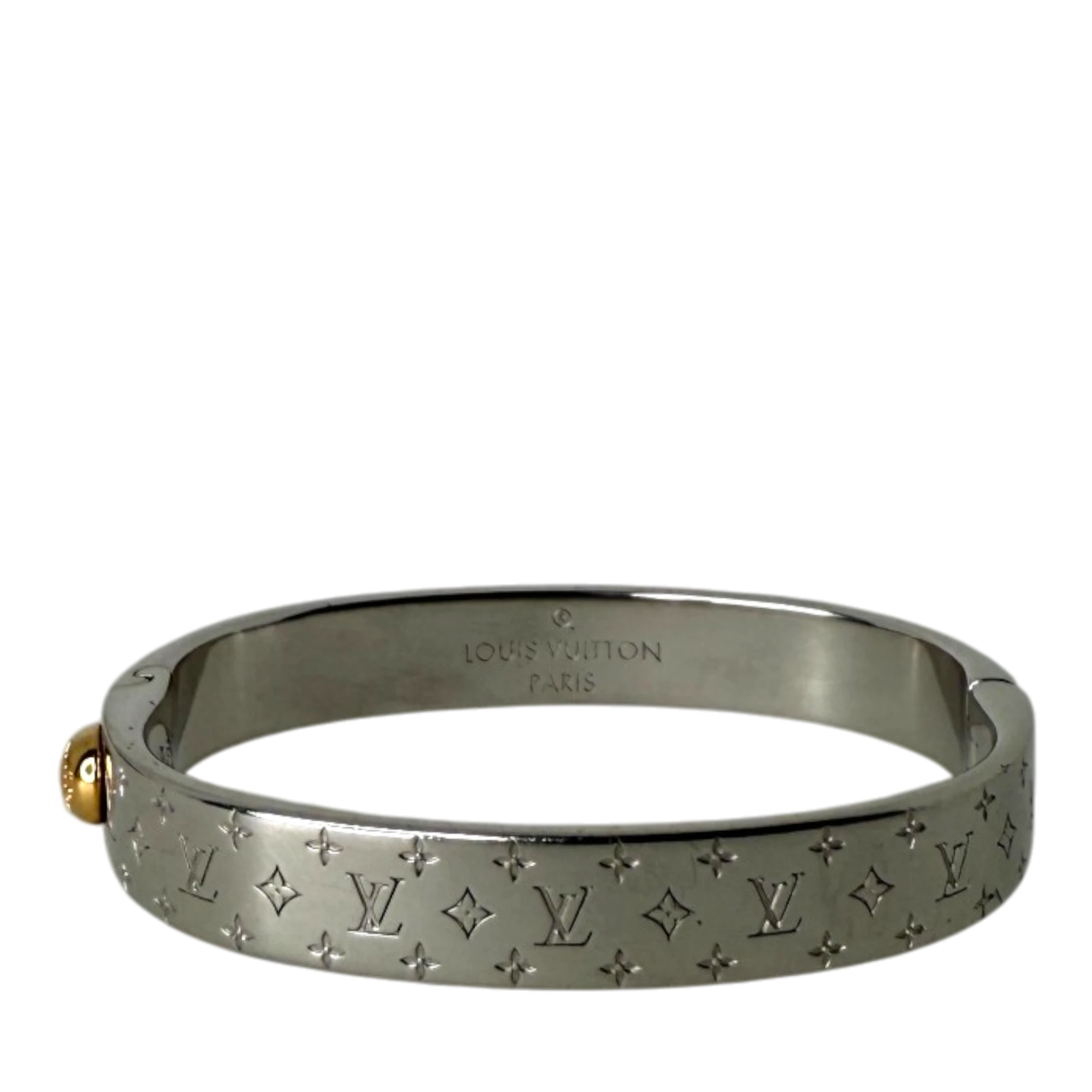Louis Vuitton Nanogram Cuff Bracelet M00249 Silber Größe S Louis Vuitton