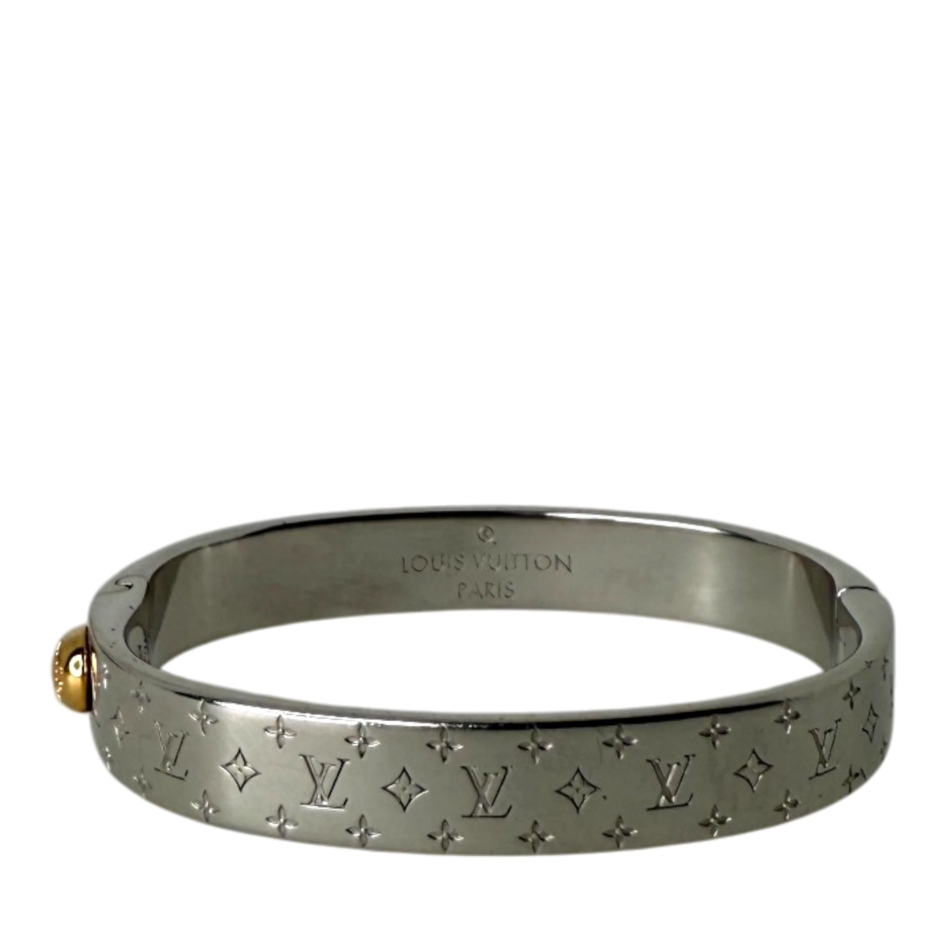 Louis Vuitton Nanogram Cuff Bracelet M00249 Silber Größe S Louis Vuitton