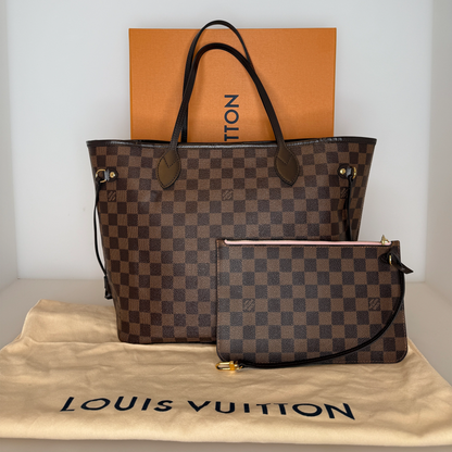 Louis Vuitton Neverfull MM Damier Ebene Canvas N41358 Braun / sehr gut Louis Vuitton