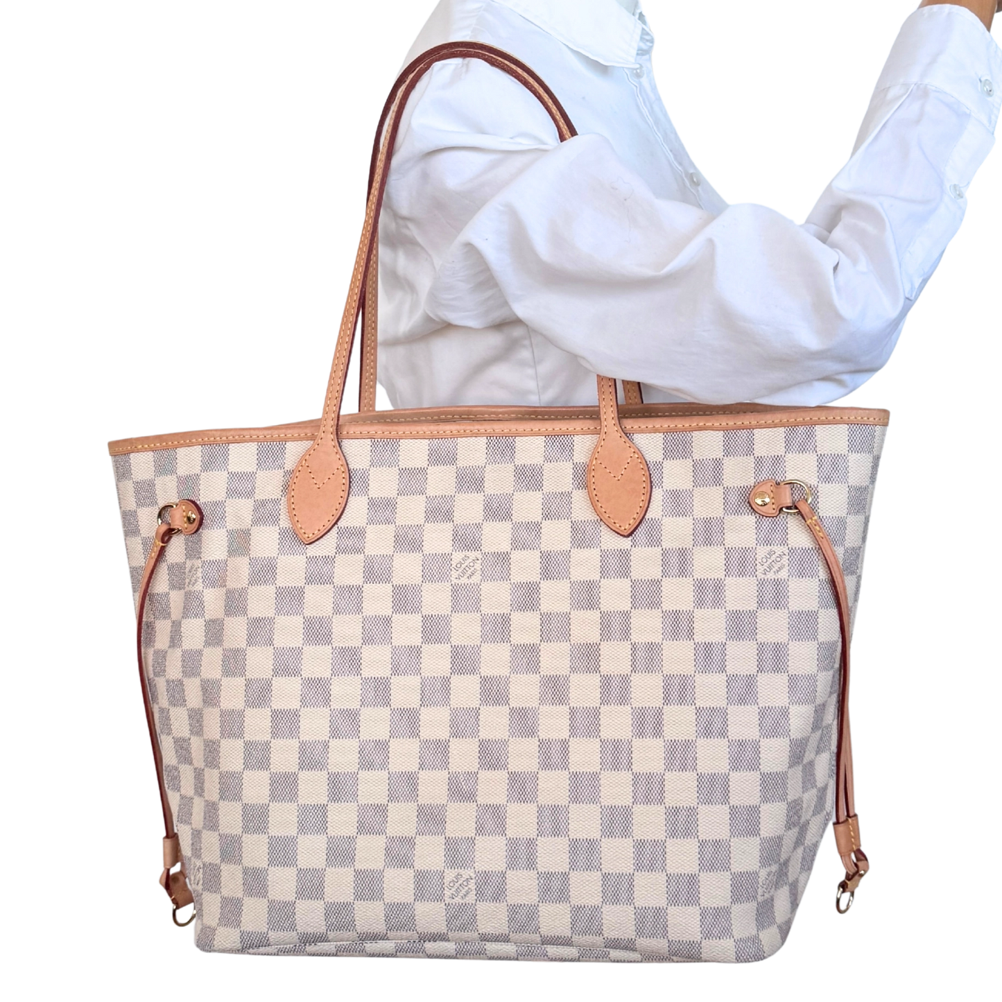 Louis Vuitton Neverfull MM Damier Azur Canvas Beige Fullset / sehr gut Louis Vuitton