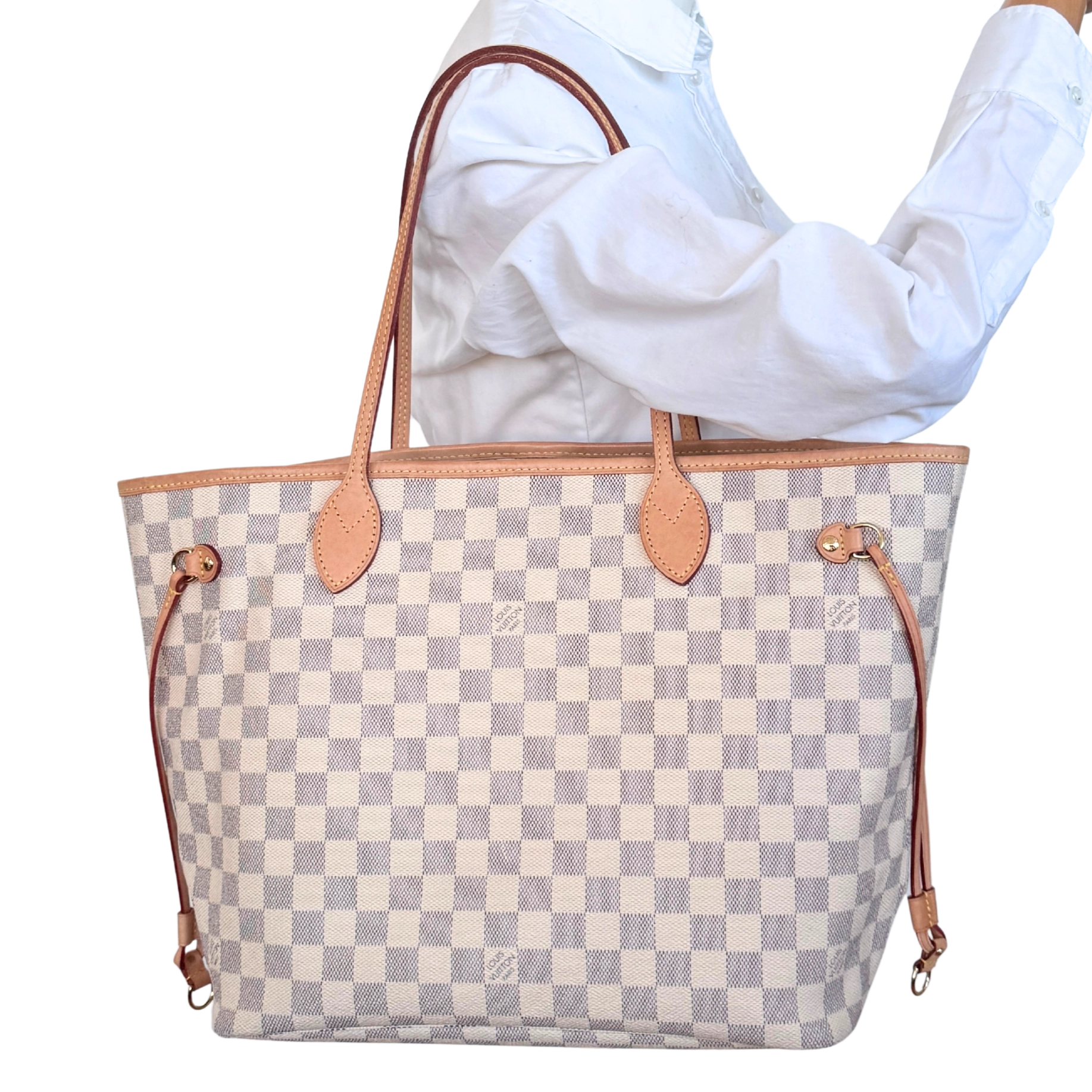 Louis Vuitton Neverfull MM Damier Azur Canvas Beige Fullset / sehr gut Louis Vuitton