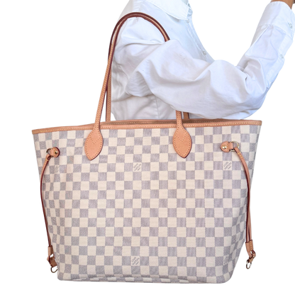 Louis Vuitton Neverfull MM Damier Azur Canvas Beige Fullset / sehr gut Louis Vuitton