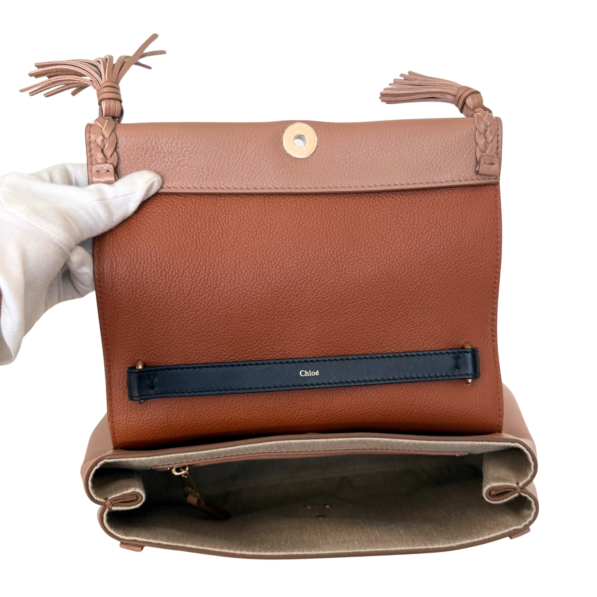 Chloé Penelope Medium Schultertasche Nude / sehr gut Chloé