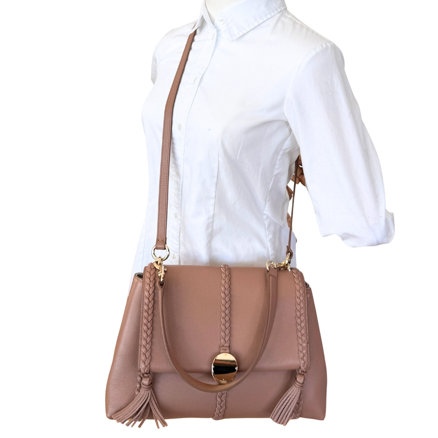 Chloé Penelope Medium Schultertasche Nude / sehr gut Chloé