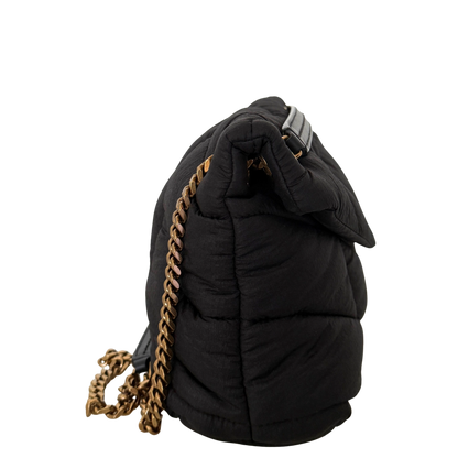 Saint Laurent LouLou Puffer Small Nylon Schultertasche Schwarz / sehr gut