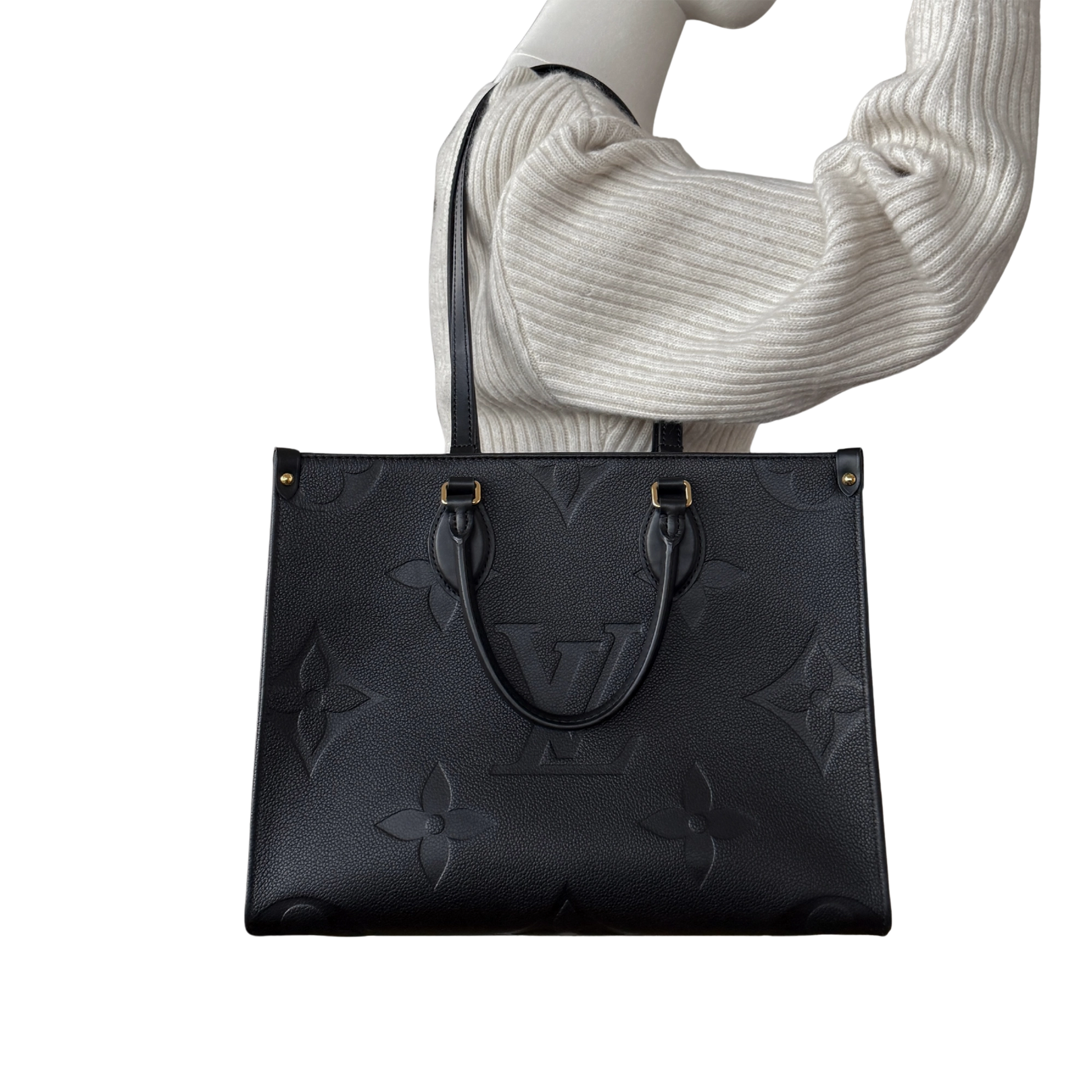 Louis Vuitton Onthego in genarbtem Monogram Empreinte MM M45595 Schwarz / neuwertig Louis Vuitton
