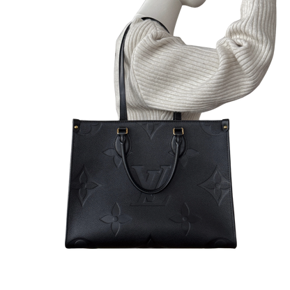Louis Vuitton Onthego in genarbtem Monogram Empreinte MM M45595 Schwarz / neuwertig Louis Vuitton