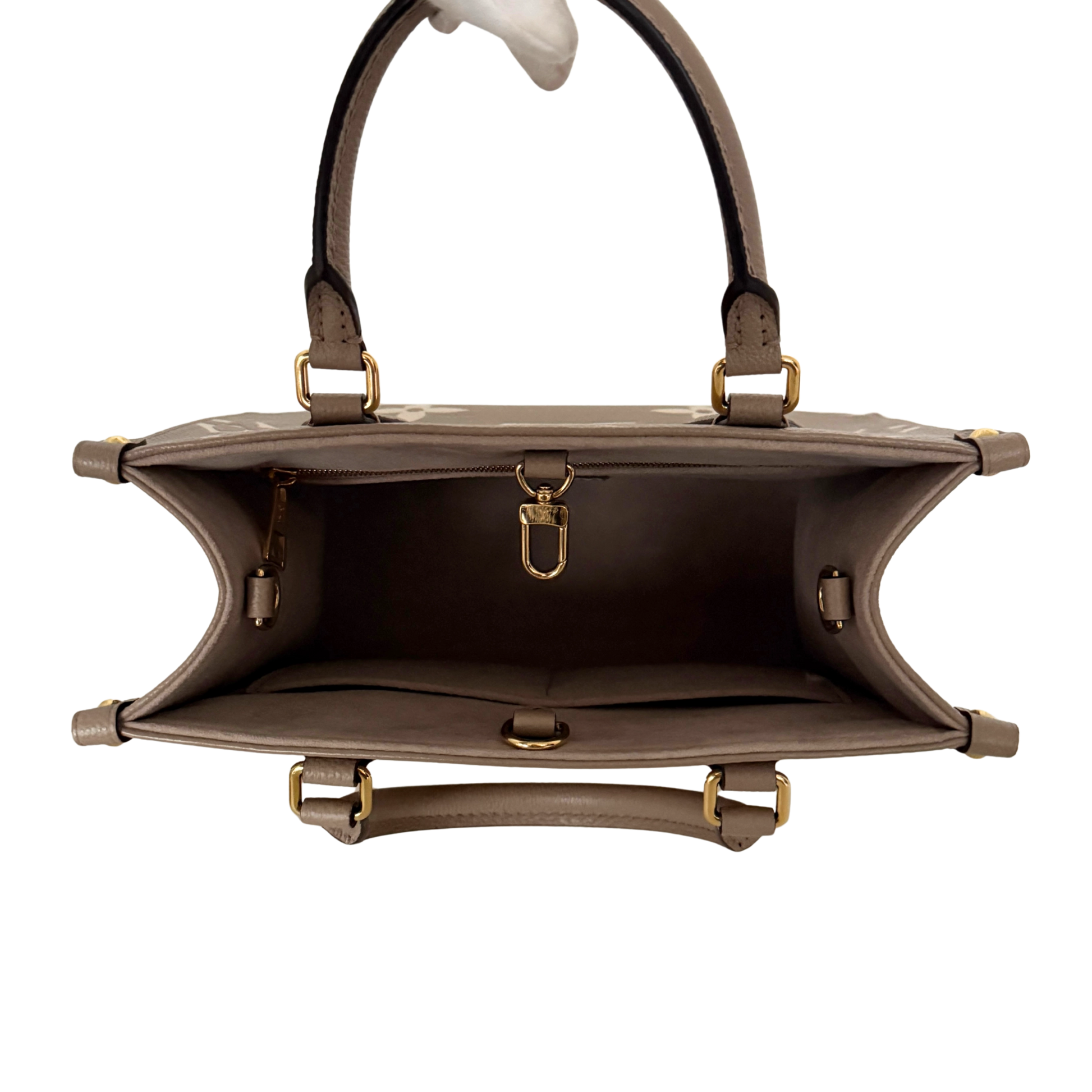 Louis Vuitton OnTheGo PM Monogram Empreinte Tourterelle / Creme / sehr gut Louis Vuitton