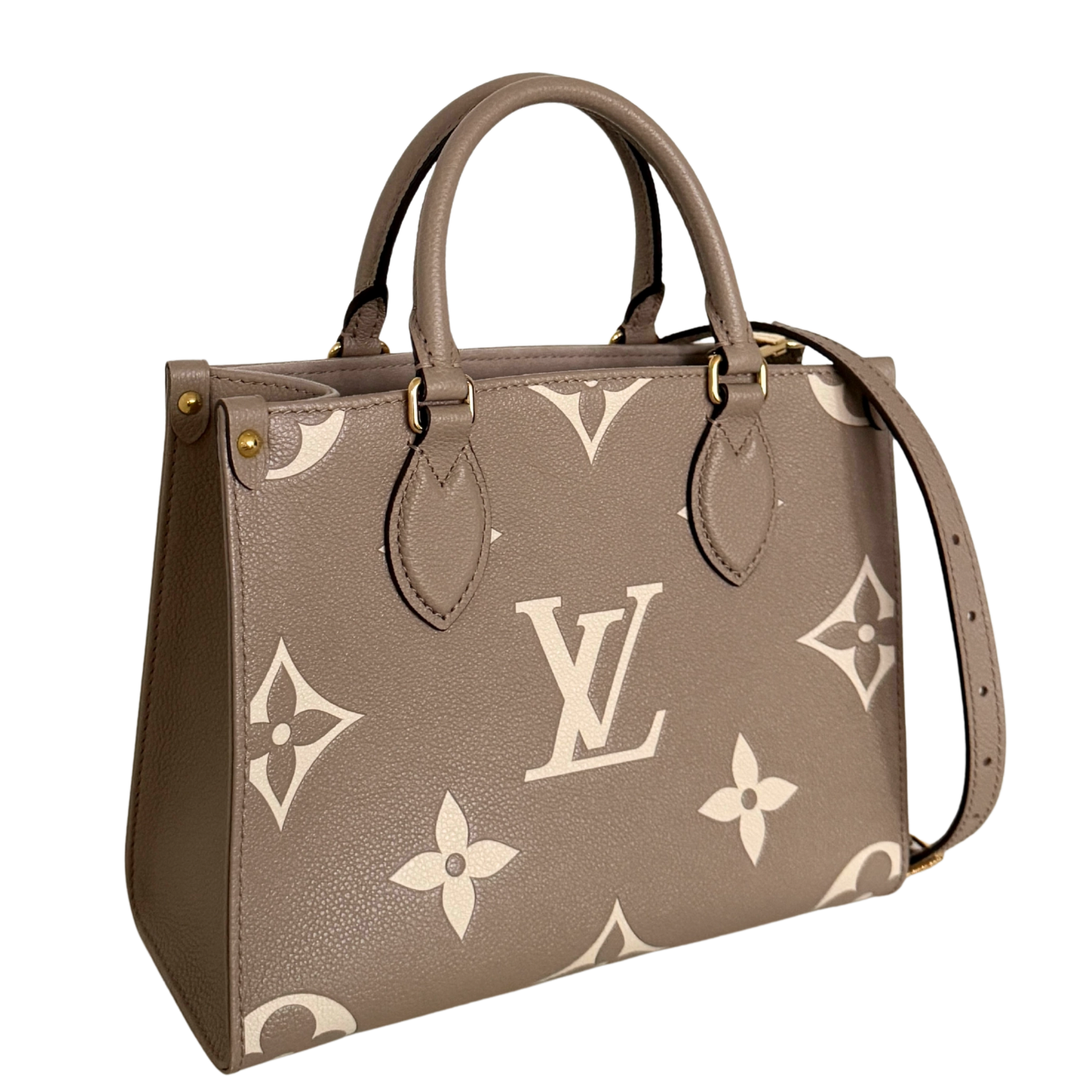 Louis Vuitton OnTheGo PM Monogram Empreinte Tourterelle / Creme / sehr gut Louis Vuitton