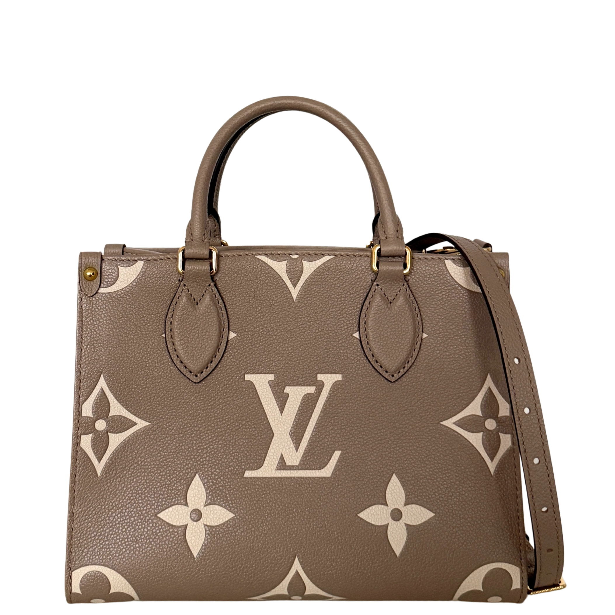 Louis Vuitton OnTheGo PM Monogram Empreinte Tourterelle / Creme / sehr gut Louis Vuitton