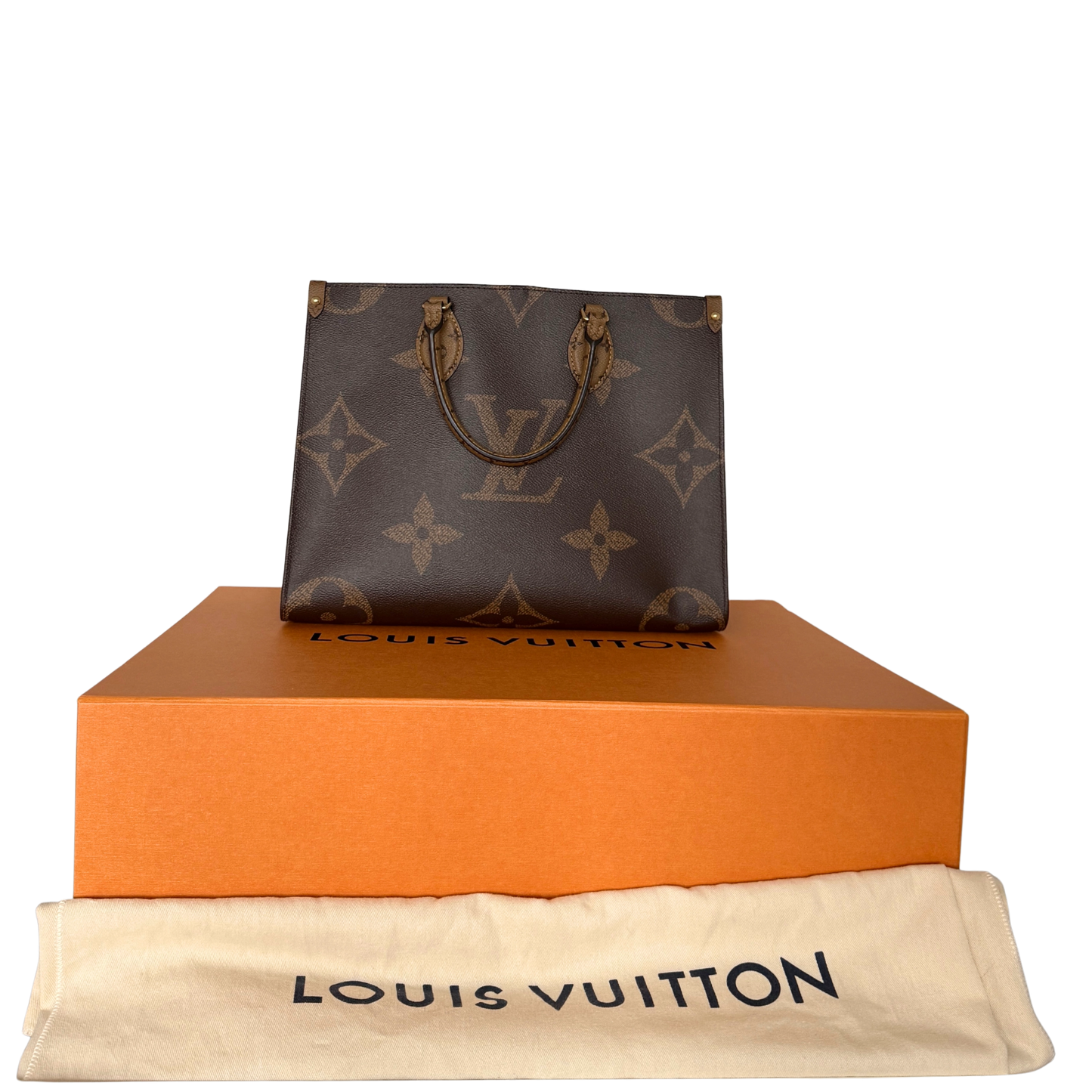 Louis Vuitton Onthego MM Monogram Canvas M45321 Braun / sehr gut Louis Vuitton