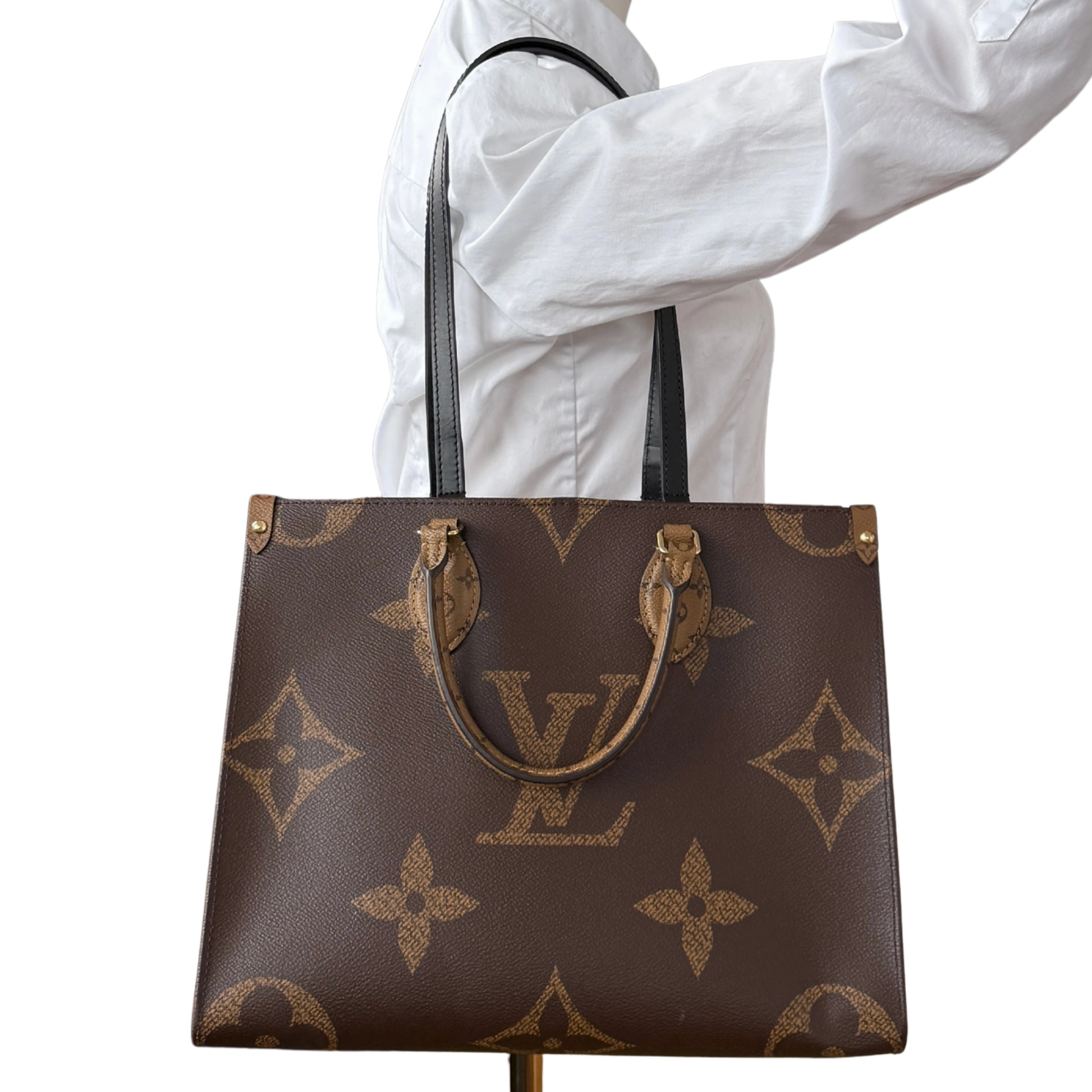 Louis Vuitton Onthego MM Monogram Canvas M45321 Braun / sehr gut Louis Vuitton