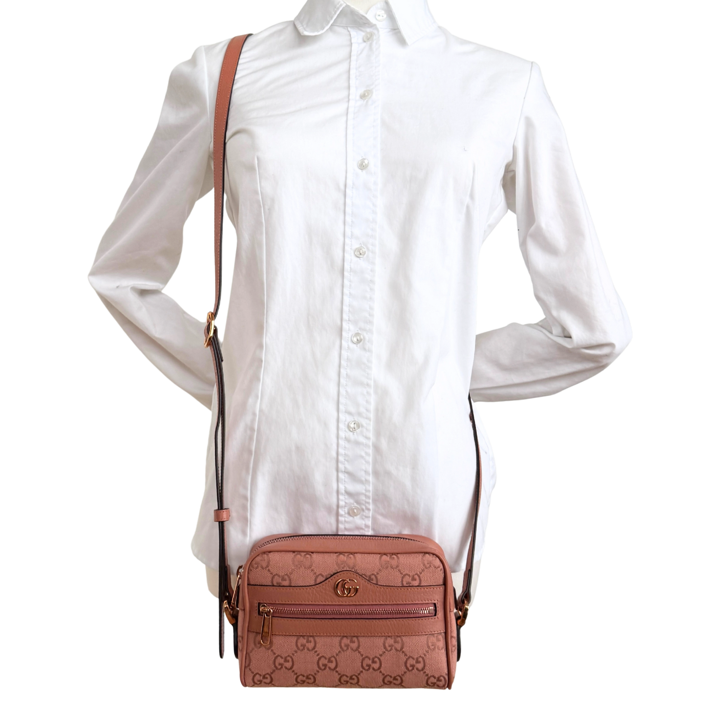 Gucci Ohidia Mini Bag Canvas Pink / neuwertig Gucci