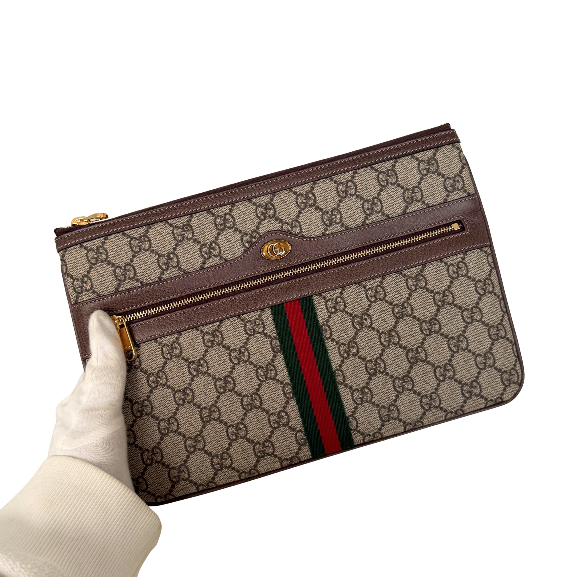 Gucci Ophidia Pouch aus GG Supreme-Canvas Braun / neuwertig Gucci