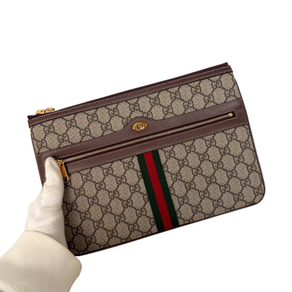 Gucci Ophidia Pouch aus GG Supreme-Canvas Braun / neuwertig Gucci