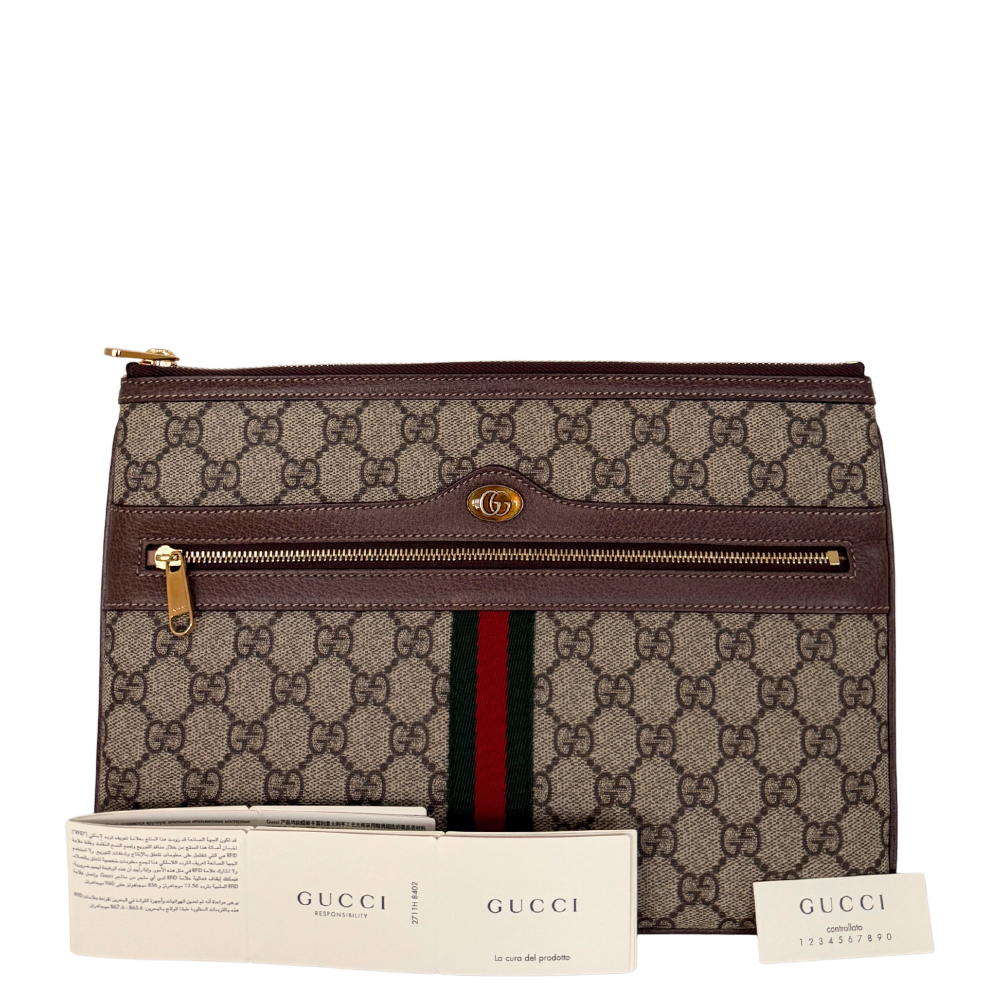 Gucci Ophidia Pouch aus GG Supreme-Canvas Braun / neuwertig Gucci