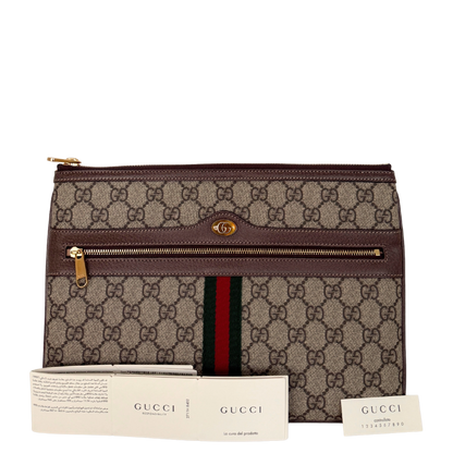 Gucci Ophidia Pouch aus GG Supreme-Canvas Braun / neuwertig Gucci