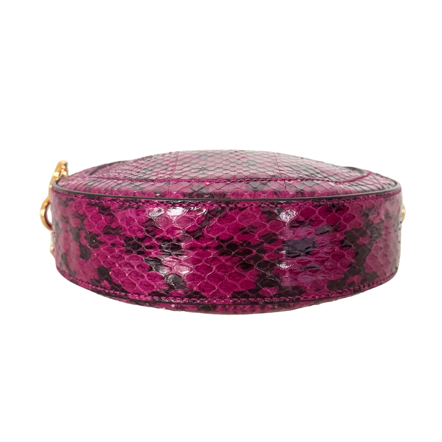 Gucci Ophidia Mini Round Schultertasche aus Wasserschlangenleder Anemone / sehr gut Gucci