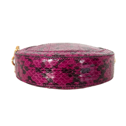 Gucci Ophidia Mini Round Schultertasche aus Wasserschlangenleder Anemone / sehr gut Gucci