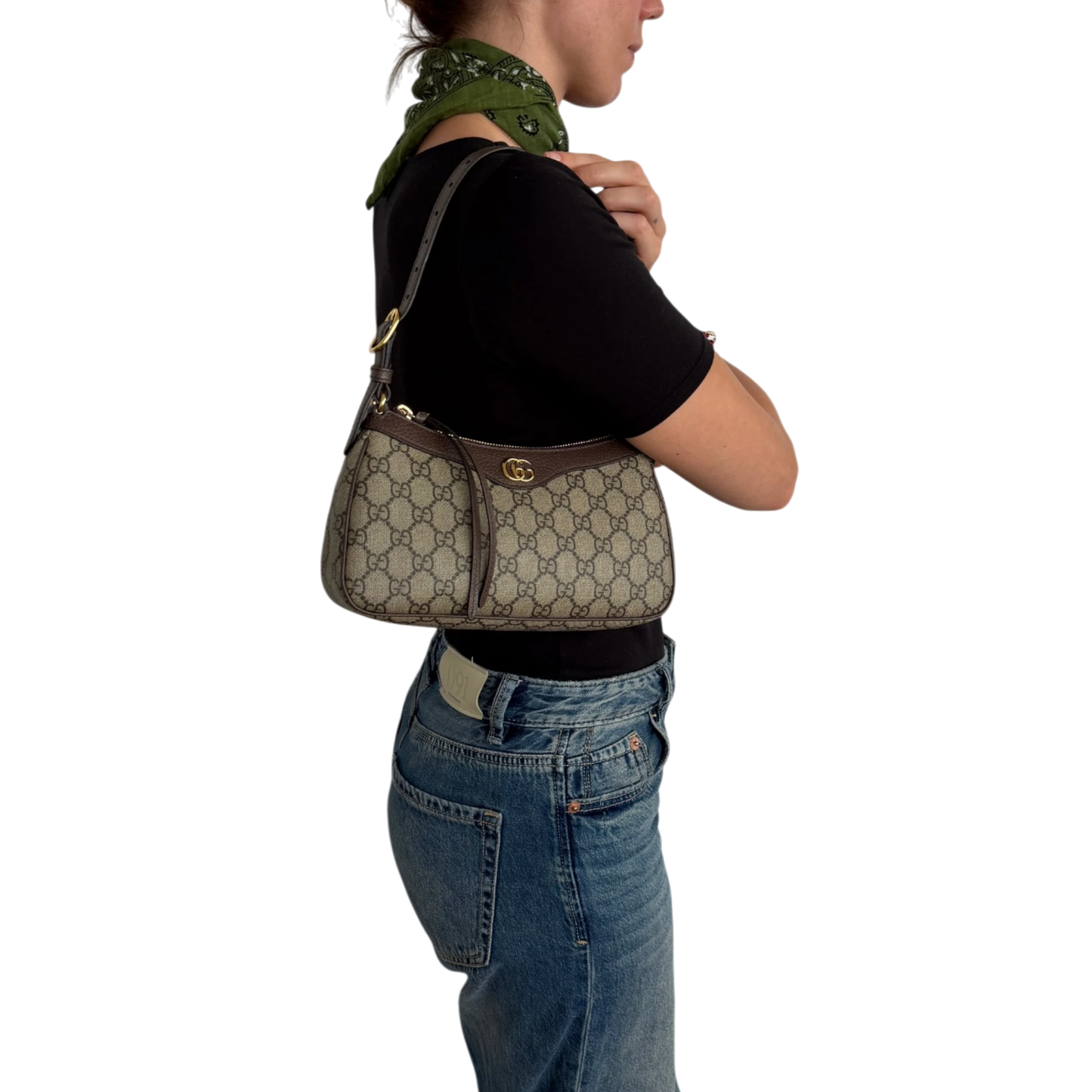Gucci Ophidia Handtasche Small GG Supreme Beige/Ebenholz Gucci